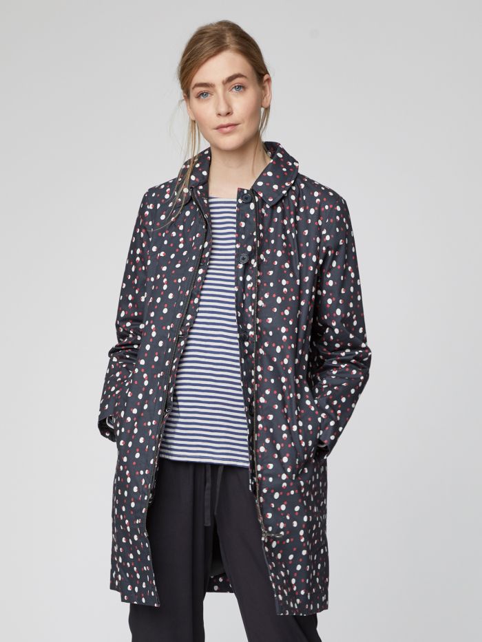 Polka organic cotton waterproof coat by Thought