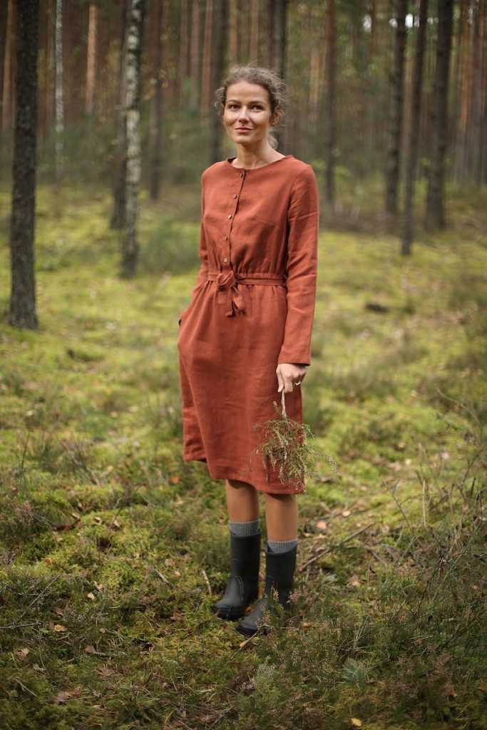 Fall linen dress