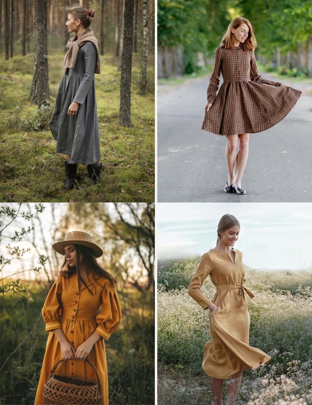 Sustainable linen dresses for fall