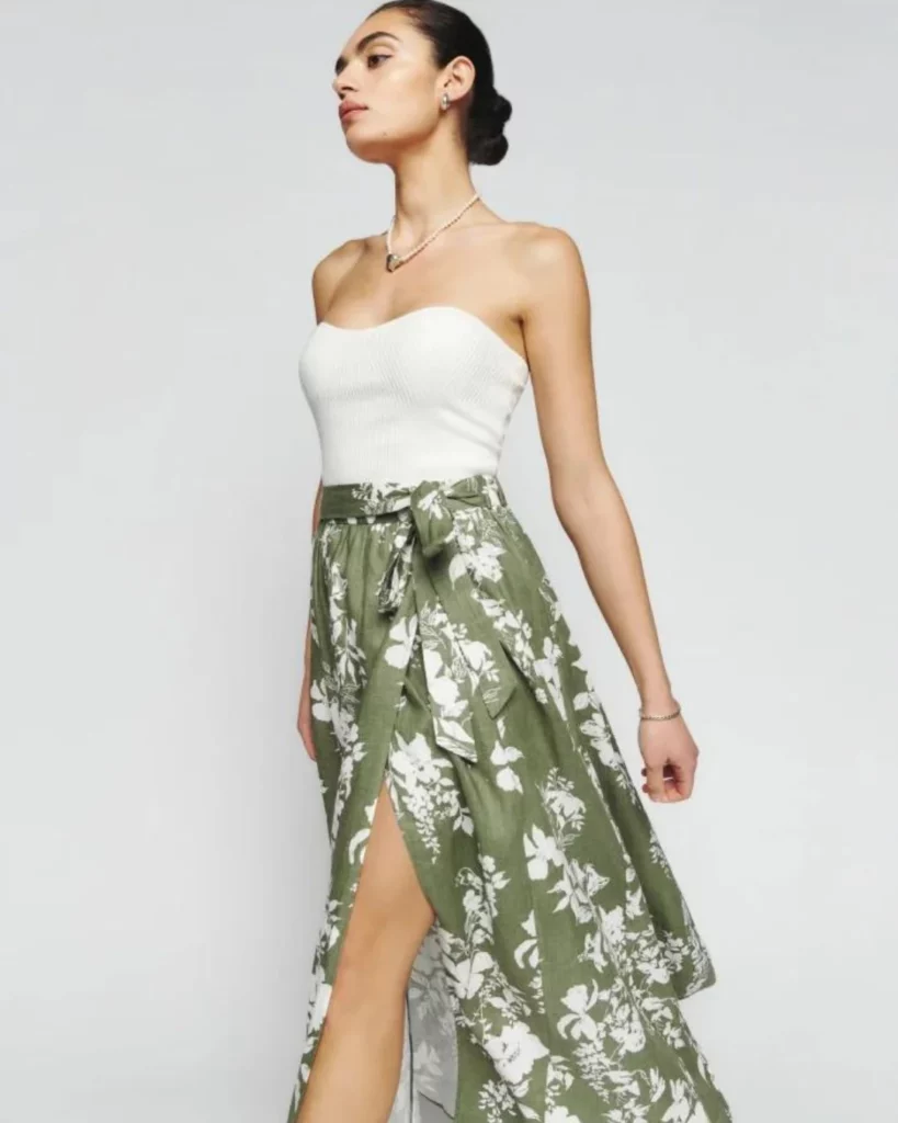 sustainable pleated skirt