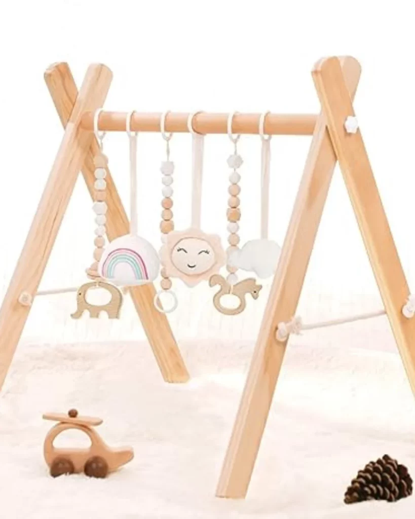Toxin-free wooden baby playsets