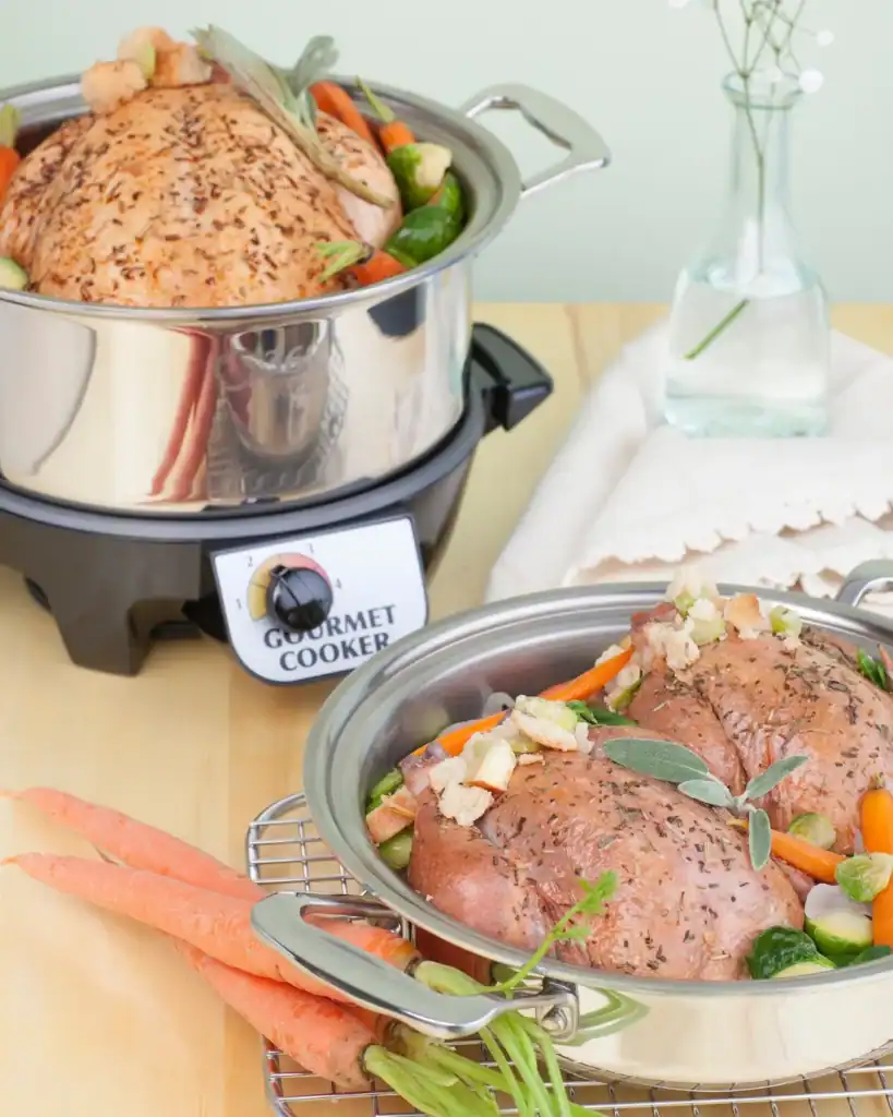 360 Cookware stainless steel slow cooker made in USA with surgical grade steel, non-toxic and coating-free design.