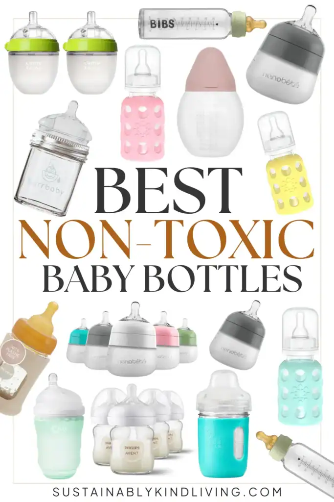 Test reading "best non-toxic baby bottles", with a collage of non-toxic baby bottles"