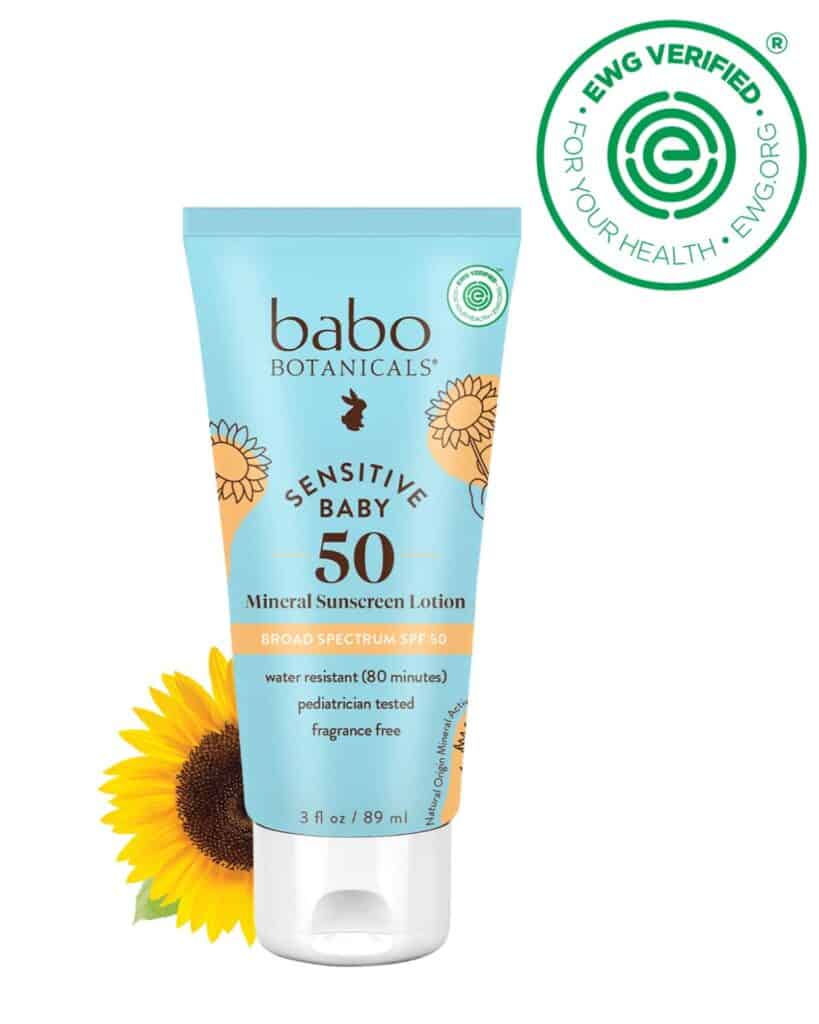 babo botanicals baby mineral sunscreen lotion non toxic sunscreen for babies and sensitive skin