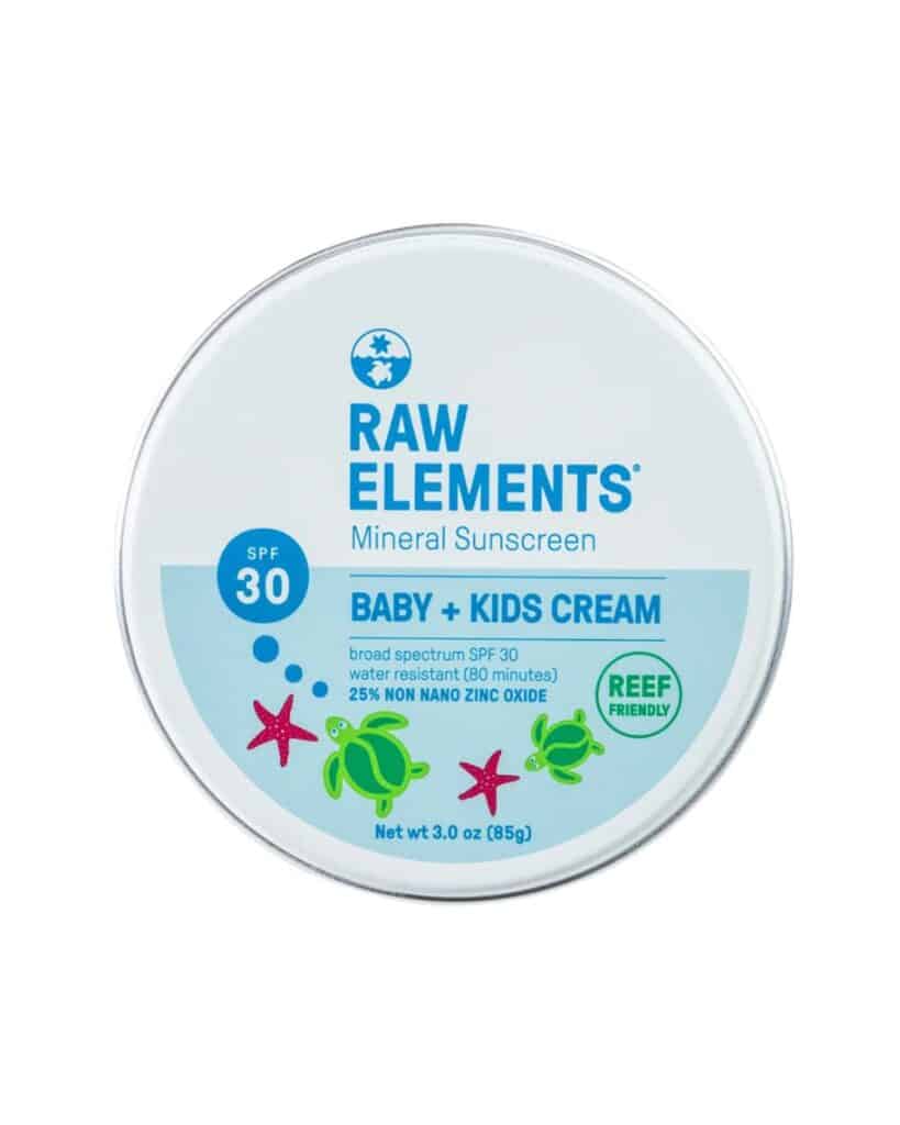 raw elements kids mineral sunscreen stick non toxic reef safe sunscreen for active kids