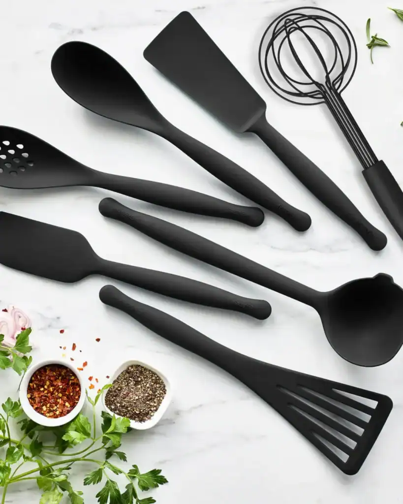 GreenPan silicone utensils, non-toxic ceramic nonstick safe cooking tools.