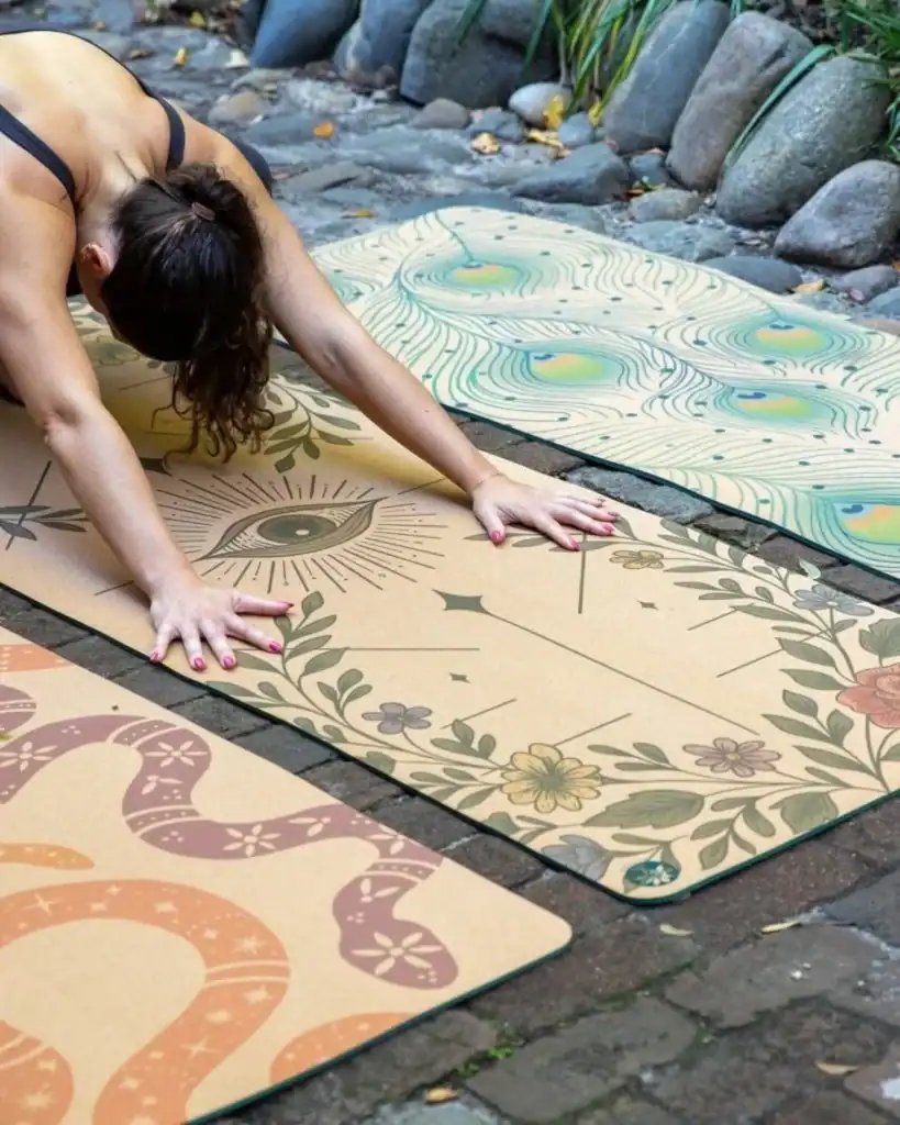 Yoloha Unity cork yoga mat made from sustainable cork and natural rubber.