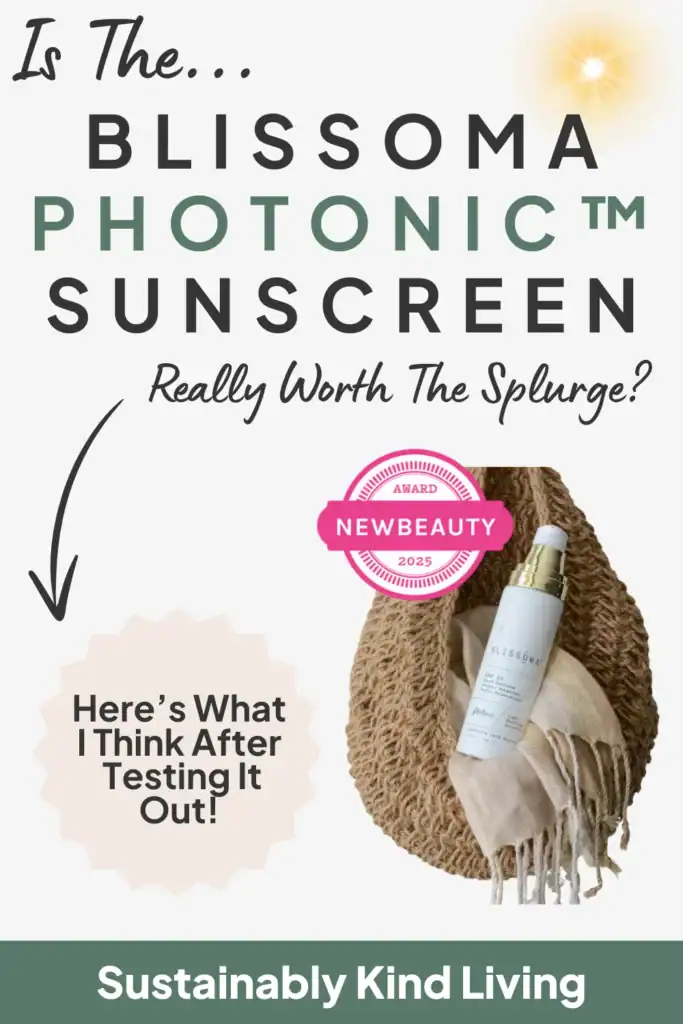 Text reading "is the... Blissoma photonic sunscreen, really worth the splurge?", with 1 image showcasing the photonic sunscreen.