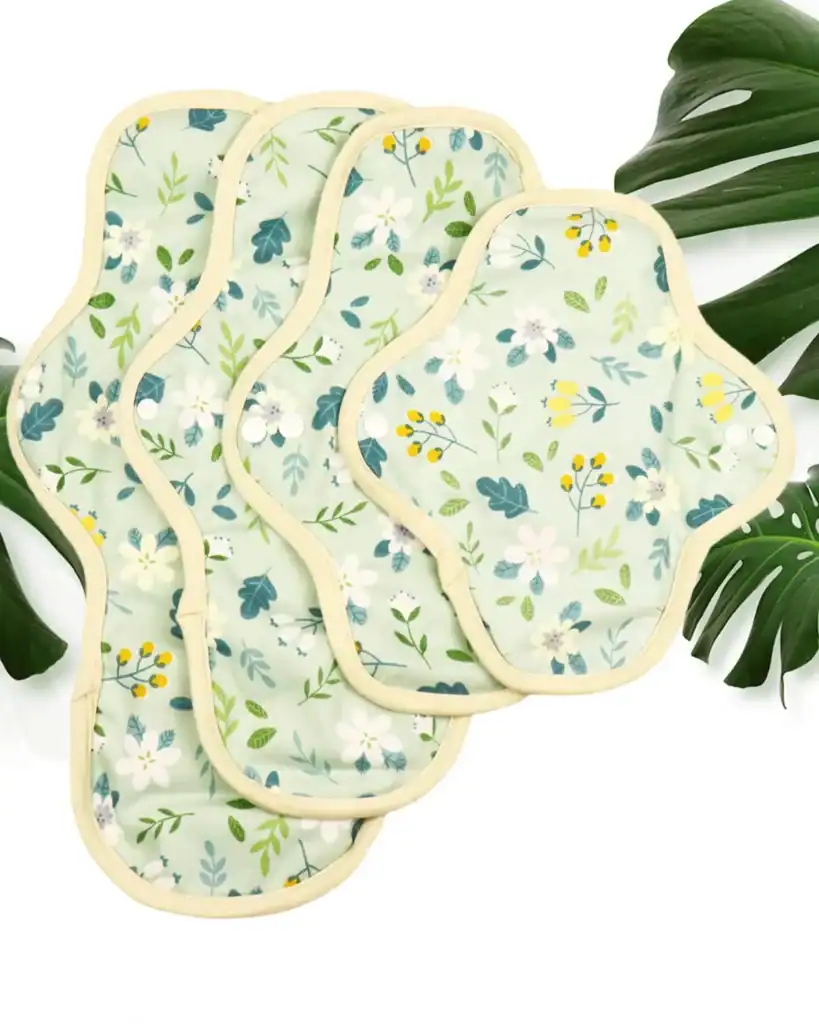 Lucky Pads reusable organic cotton period pads with leak-resistant protection.