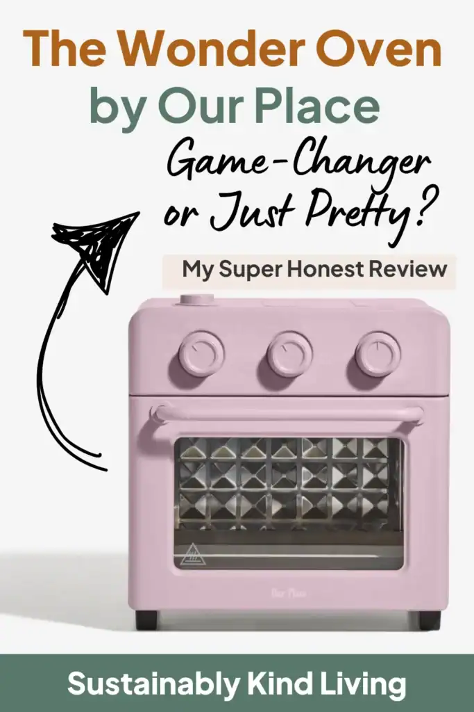 Text reading "the wonder oven by Our Place – game-changer or just pretty? My super honest review”, featuring 1 image of their wonder oven.