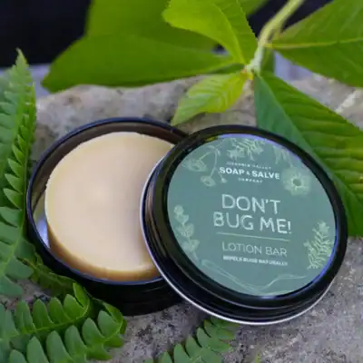 Chagrin Valley Don't Bug Me Bug Repellent Lotion Bar made with organic oils and beeswax for natural DEET-free insect protection.