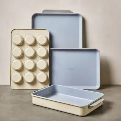 Caraway mini bakeware set made with PFAS-free ceramic coating for safer non-toxic baking.