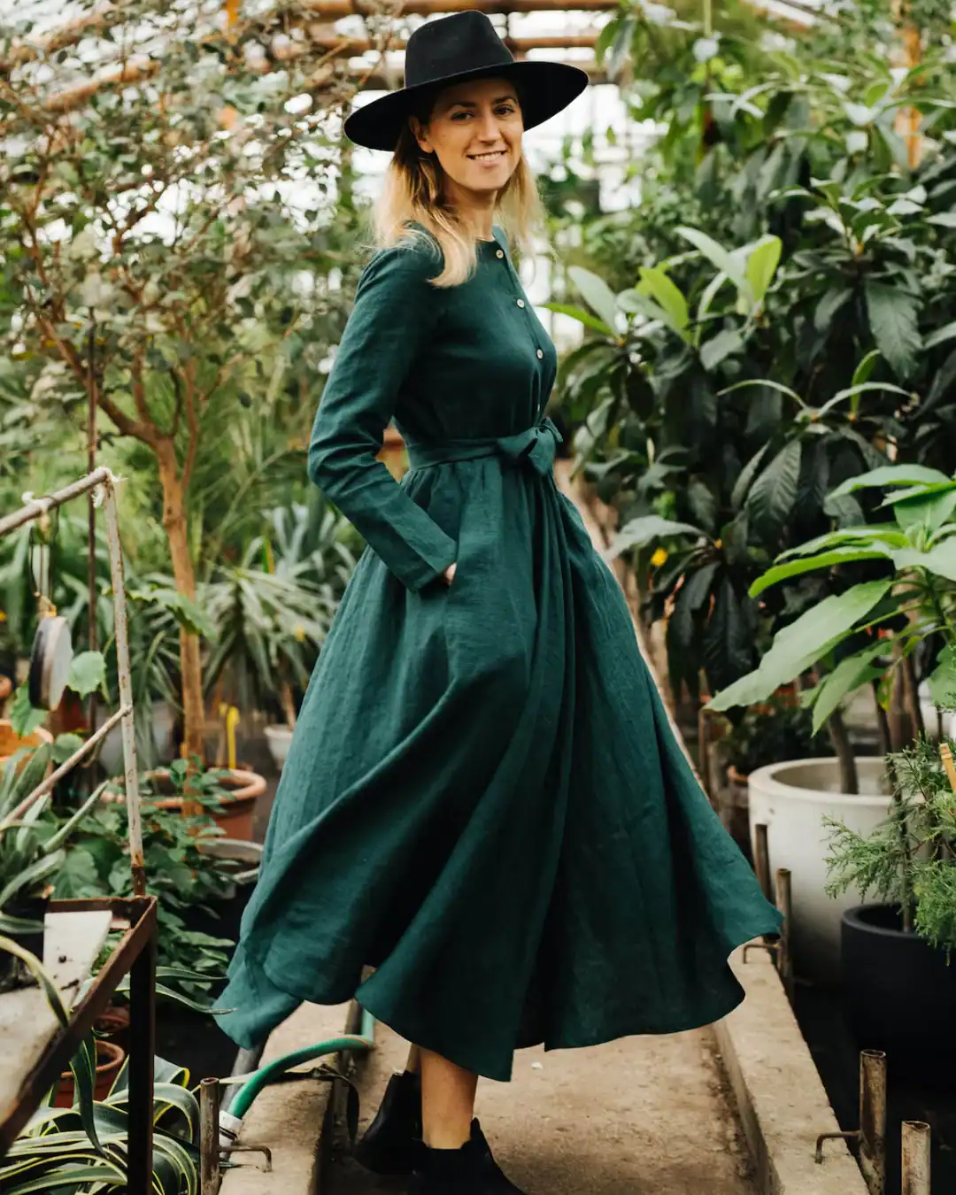 organic-linen-dress-for-cool-weather