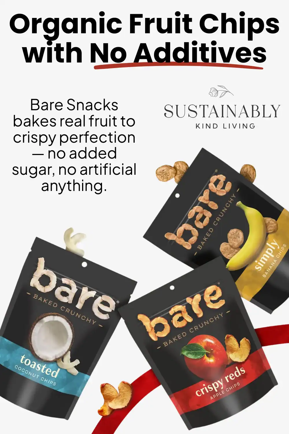 Bare baked fruit chips made with no preservatives or added sugar, crunchy and clean Halloween treat.