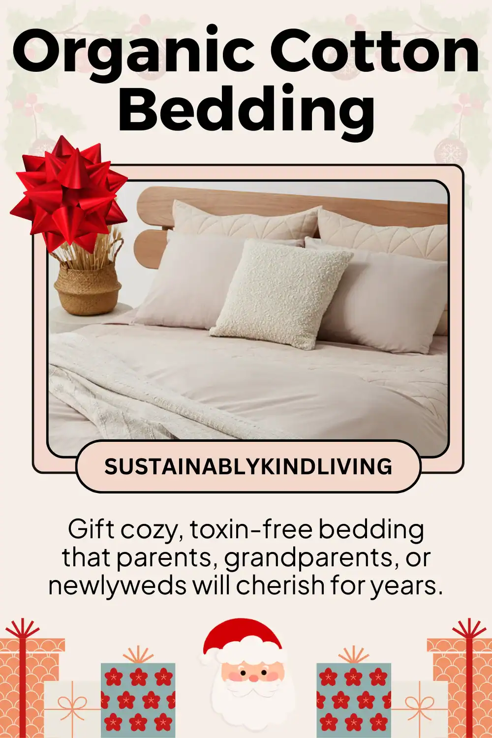 Pact organic cotton bedding certified for sustainability and softness, perfect toxin-free Christmas gift for cozy sleepers.