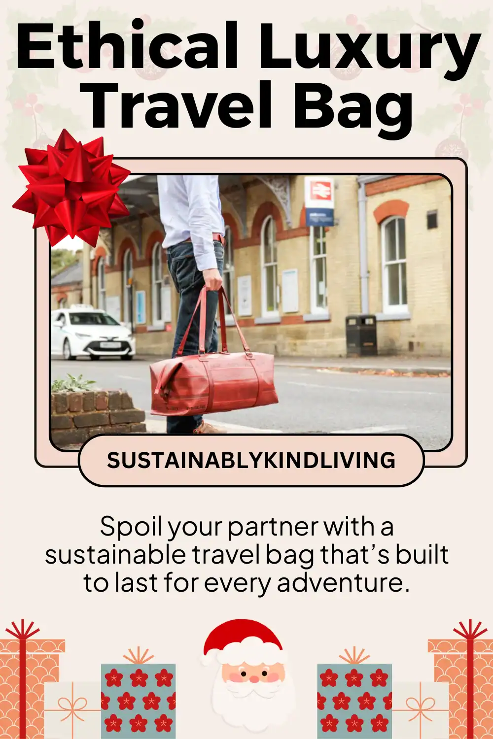Elvis & Kresse ethical luxury travel bag made with recycled materials, sustainable and durable for eco-friendly travel in style.