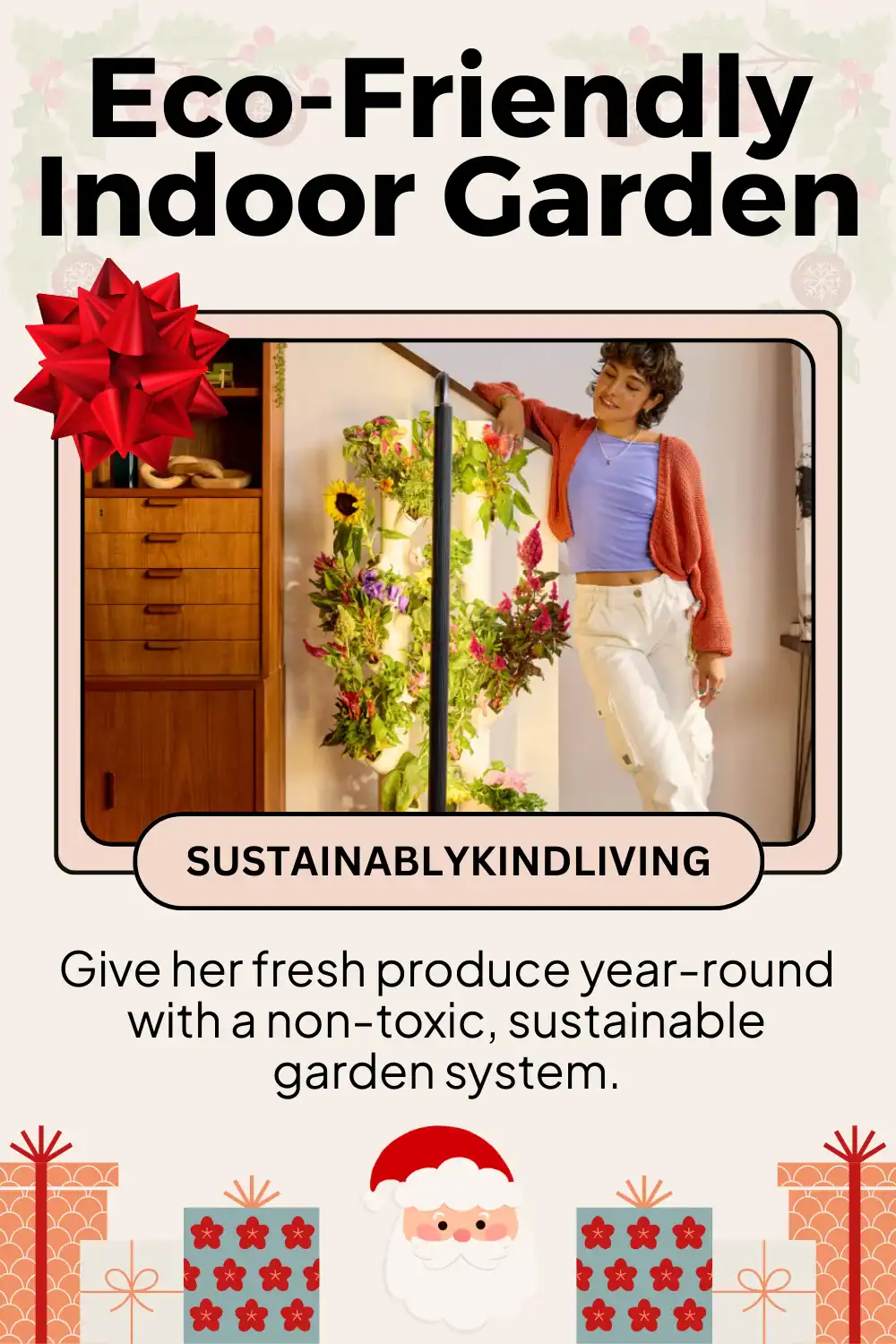 Gardyn indoor smart garden system, pesticide-free and non-toxic, perfect sustainable kitchen gift for her.