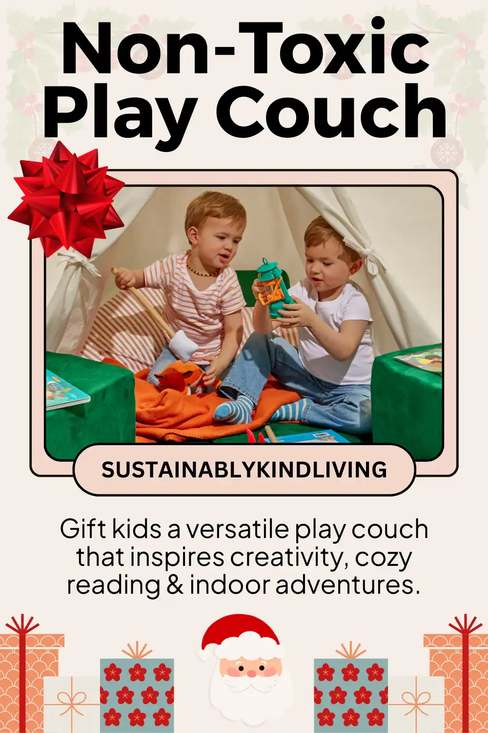 Figgy non-toxic play couch made with CertiPUR-US foam and safe covers, perfect eco-friendly gift for kids.