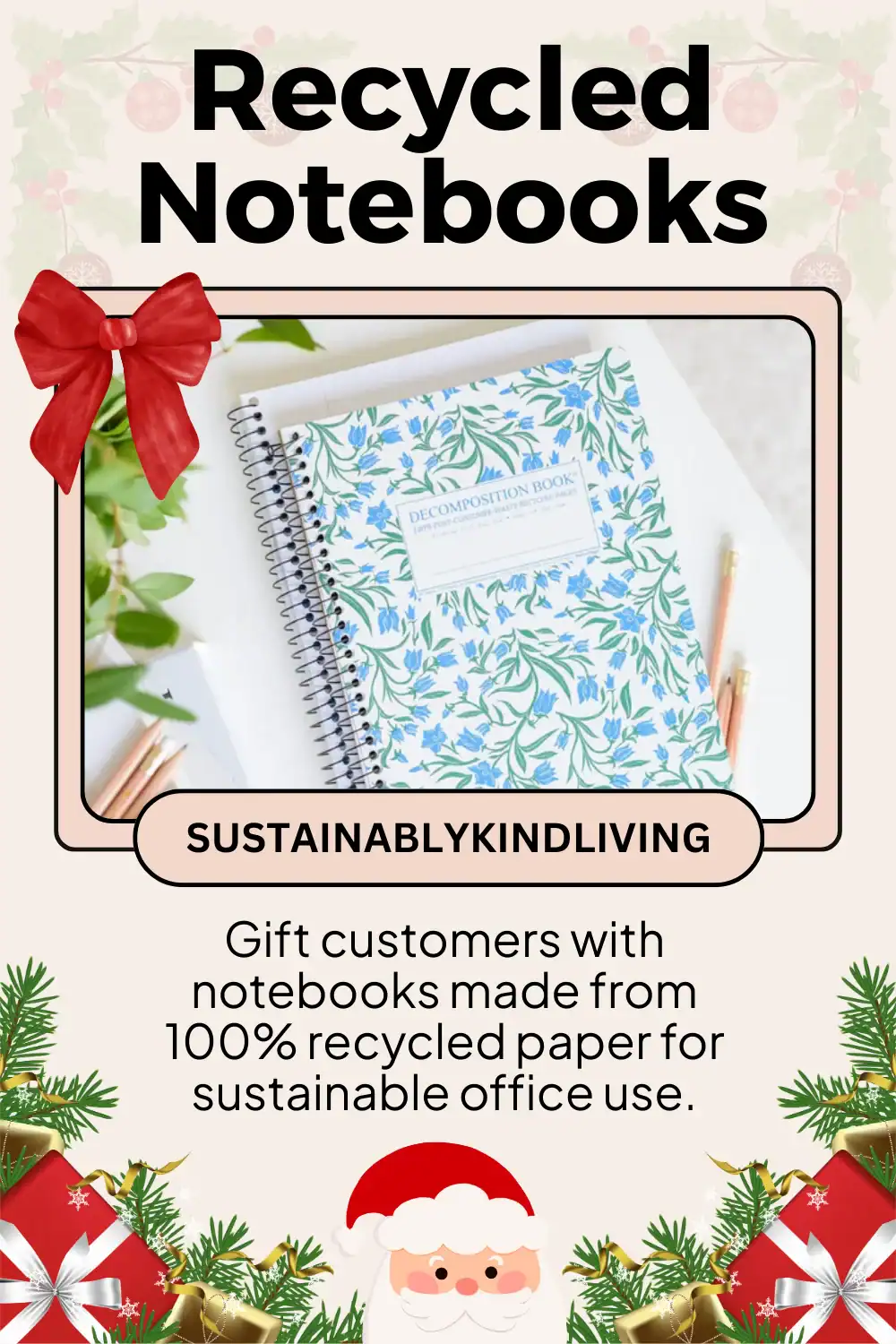 Decomposition notebooks made with 100% recycled paper, sustainable and eco-friendly, great for corporate gifting.