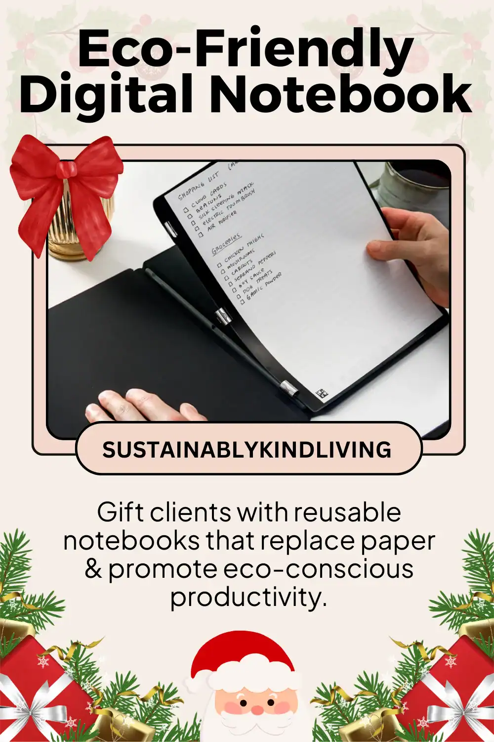 Rocketbook Pro reusable notebook with eco-friendly pages, perfect sustainable office gift that reduces waste.