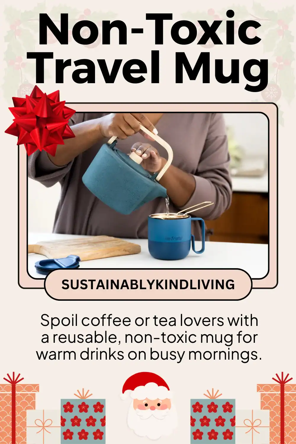 Klean Kanteen insulated travel mug made with recycled stainless steel, perfect eco-friendly holiday gift for teachers.