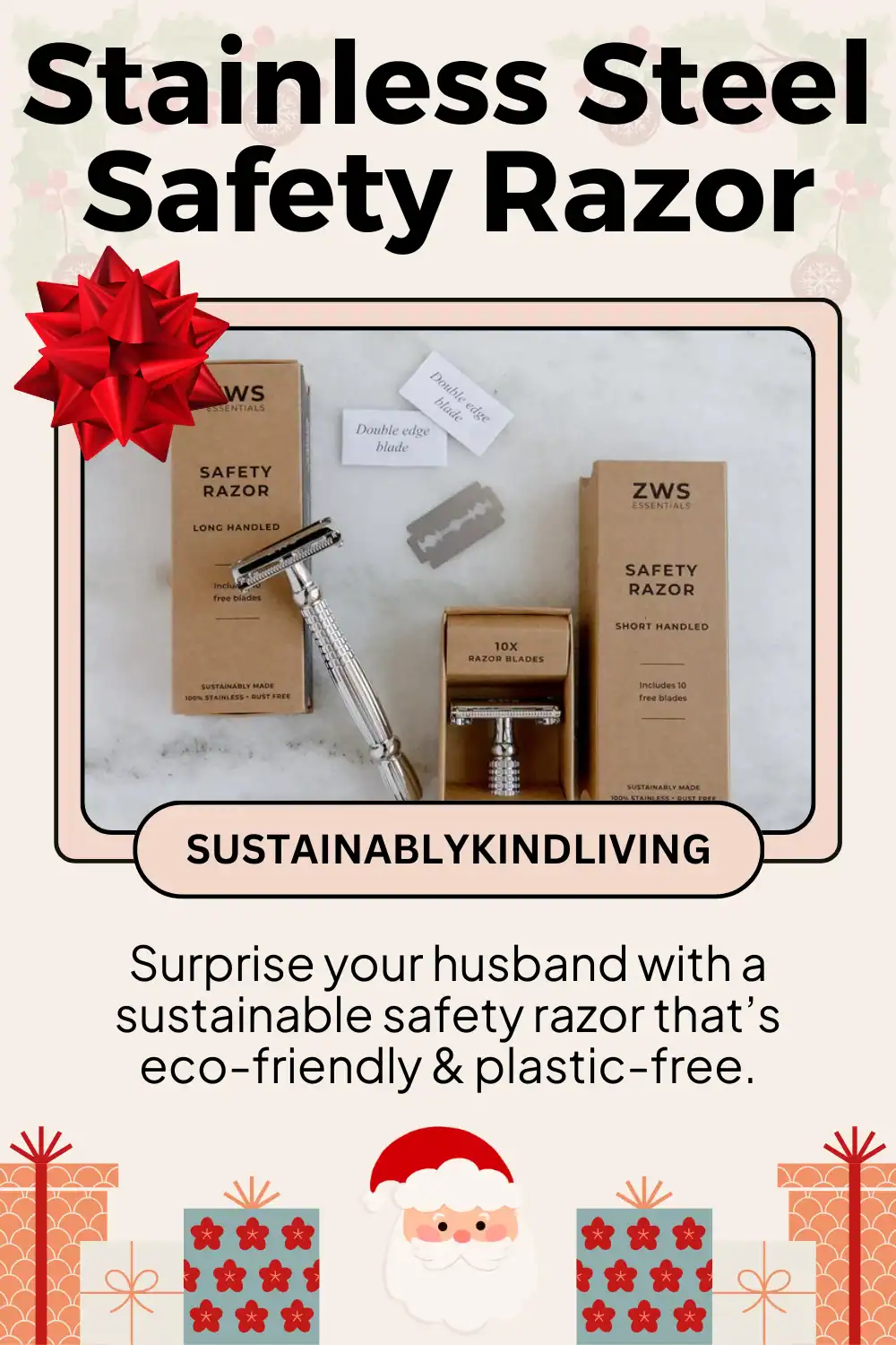 Zero Waste Store safety razor with plastic-free design, durable, sustainable and perfect for ethical men’s grooming.