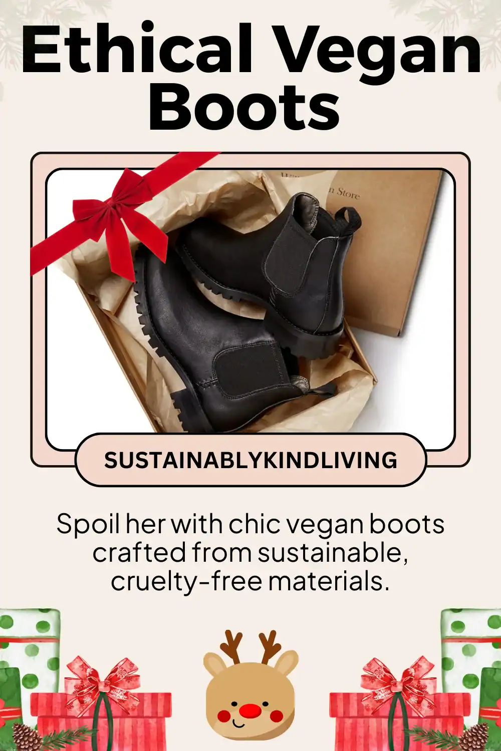 Will’s Vegan Store boots are cruelty-free and sustainable, made with eco-friendly materials for an ethical gift she’ll love.