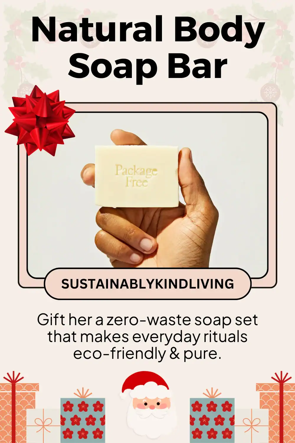 Package Free Shop soap bar set made with natural oils, plastic-free and eco-friendly, perfect for bath gifting.