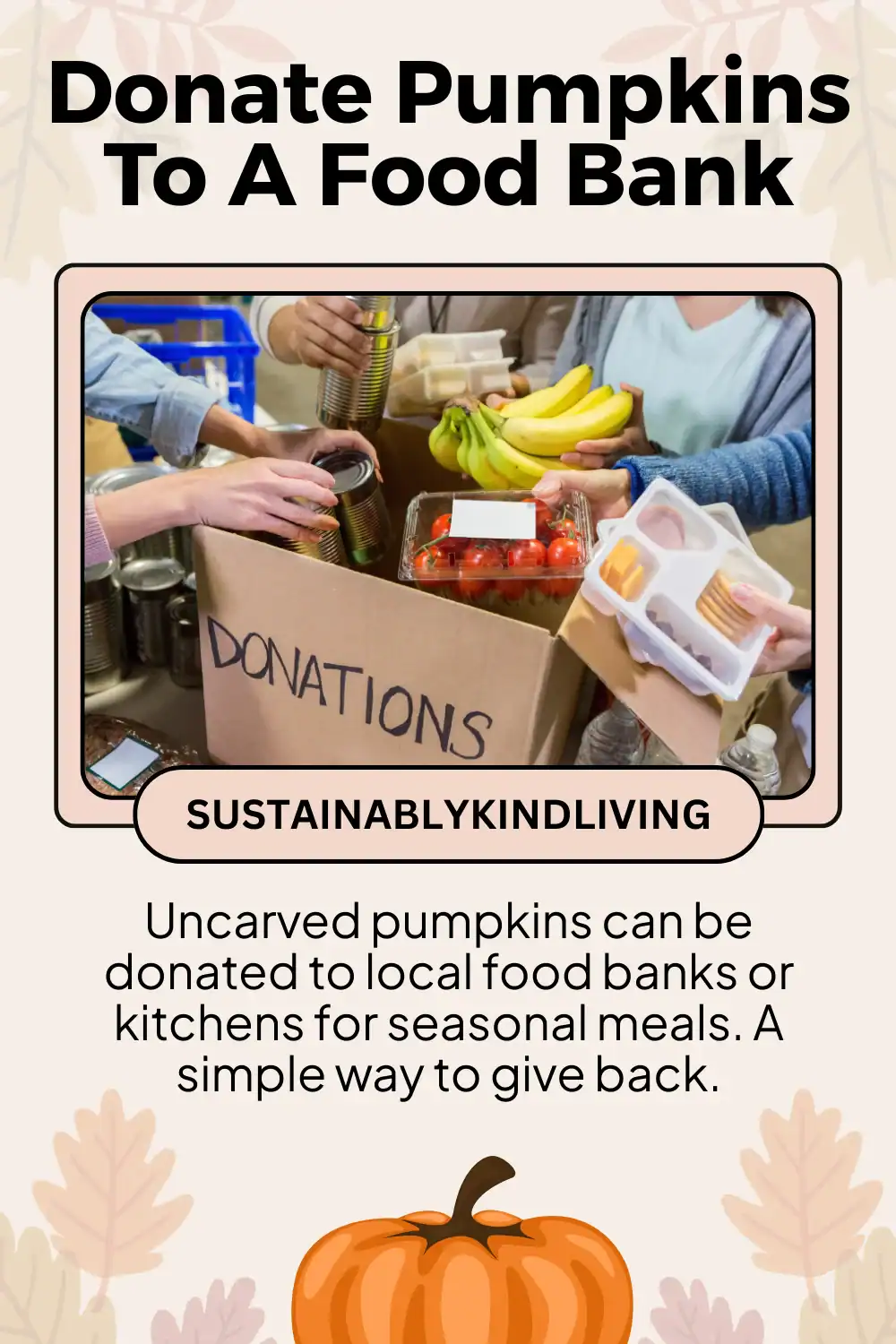 Volunteer donating leftover pumpkins to the local food bank