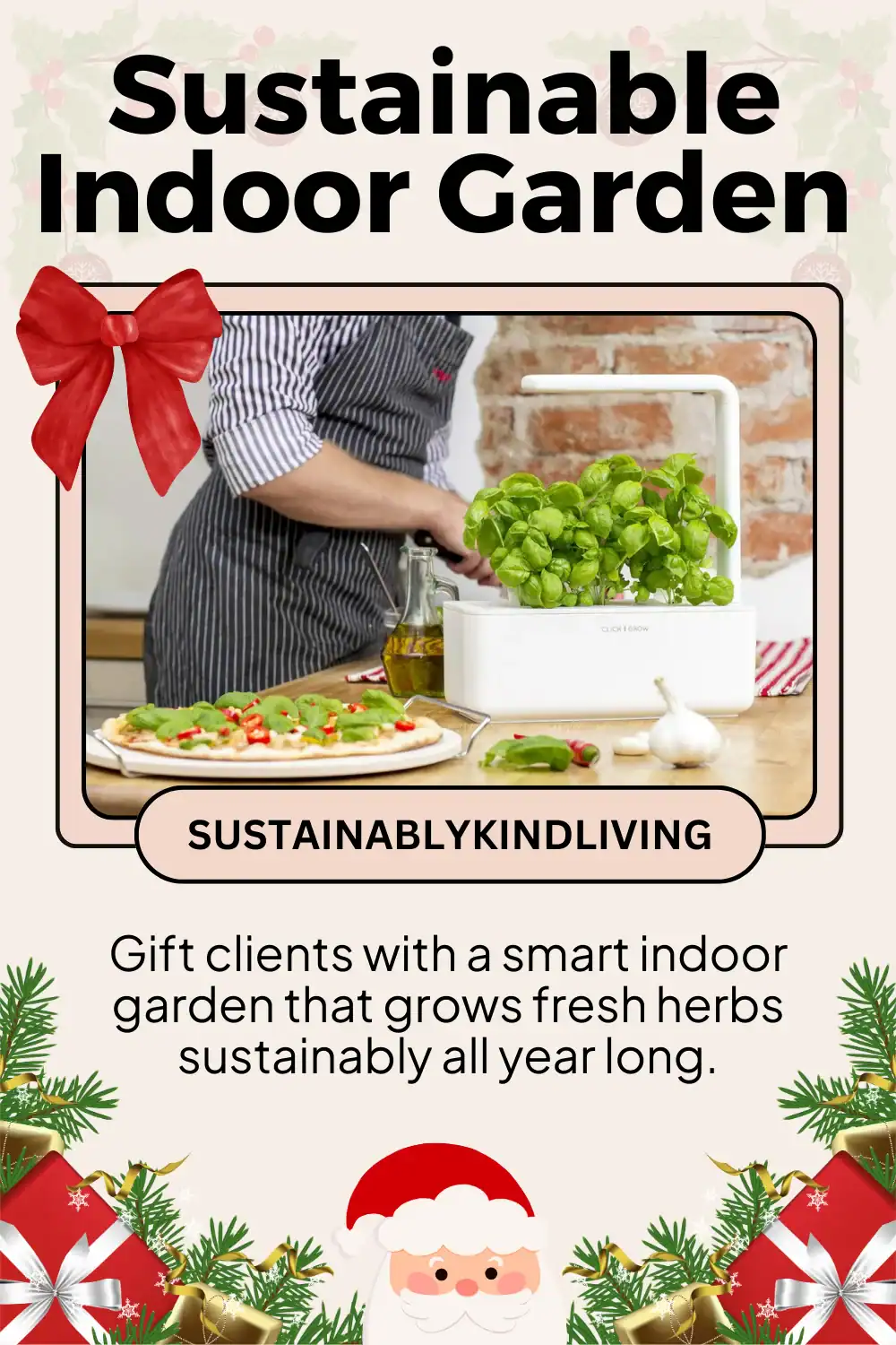 Click & Grow smart indoor garden that grows fresh herbs year-round, a sustainable and non-toxic corporate gift.