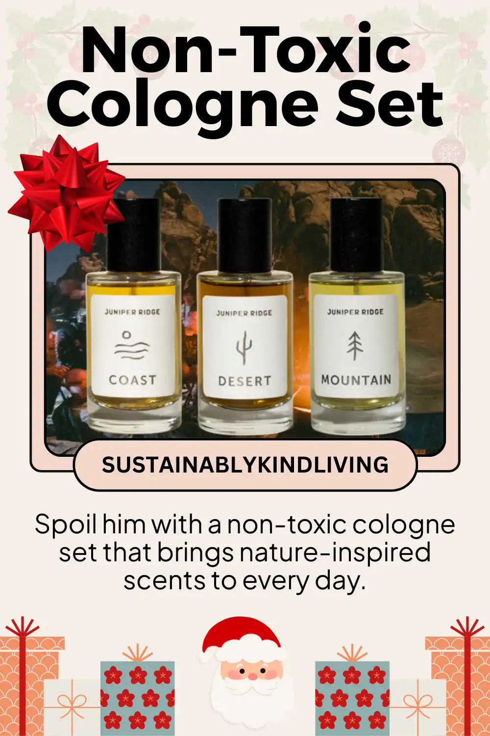 Juniper Ridge natural cologne crafted with wild botanicals, non-toxic and sustainable for eco-friendly men’s scent.