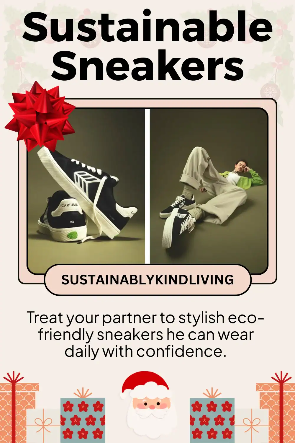 Cariuma sustainable sneakers made with natural rubber and organic cotton, ideal eco-friendly footwear for everyday wear.