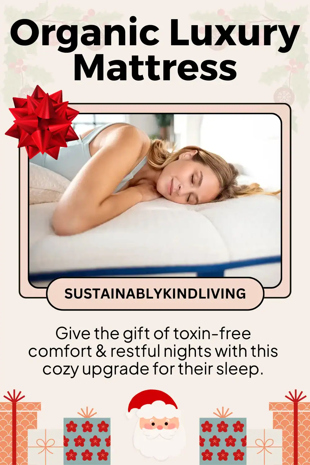 My Green organic non-toxic mattress made with certified cotton and latex, perfect for healthy holiday gifting.