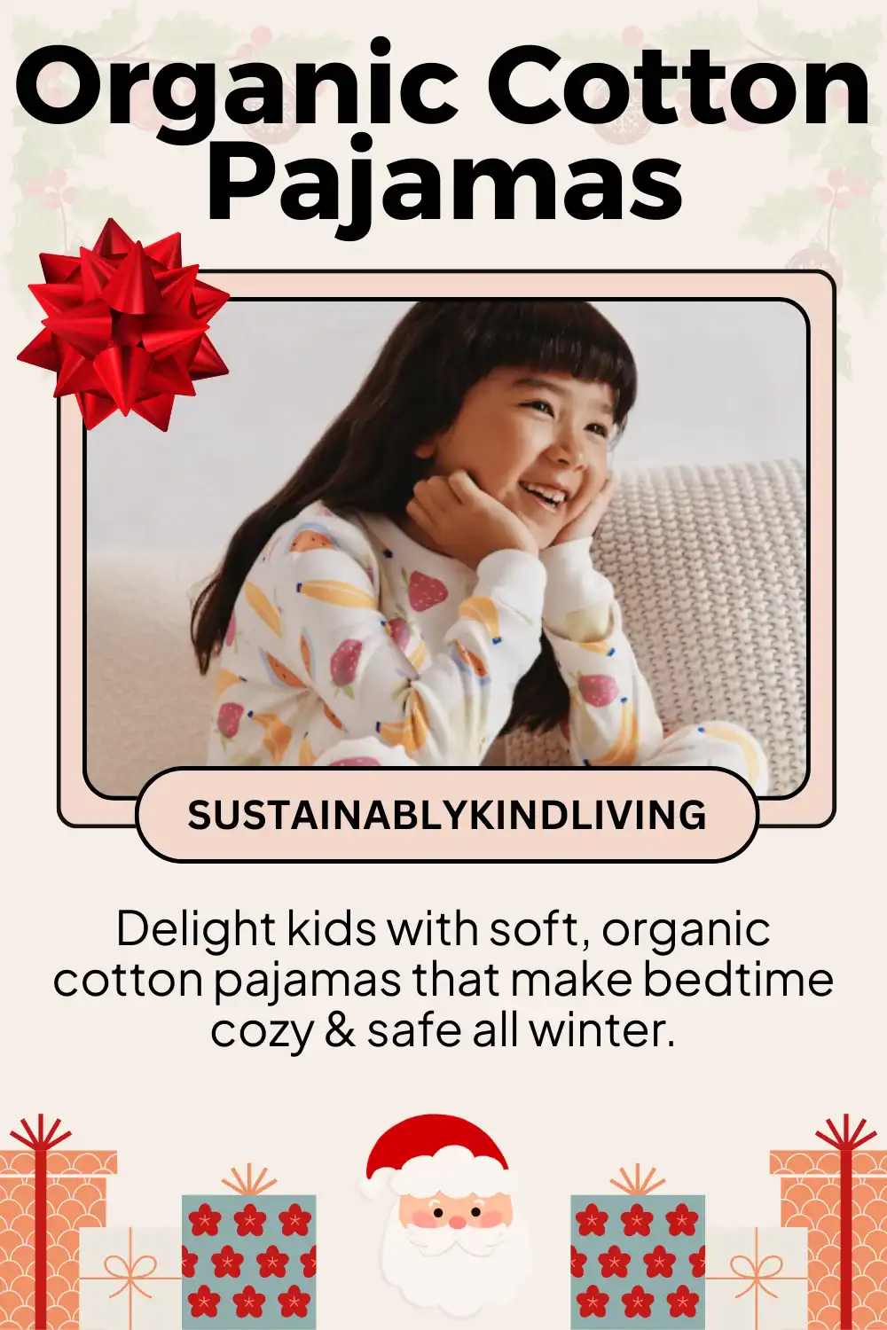 Quince organic cotton kids pajamas made with GOTS fabrics, perfect cozy Christmas gift for little ones.
