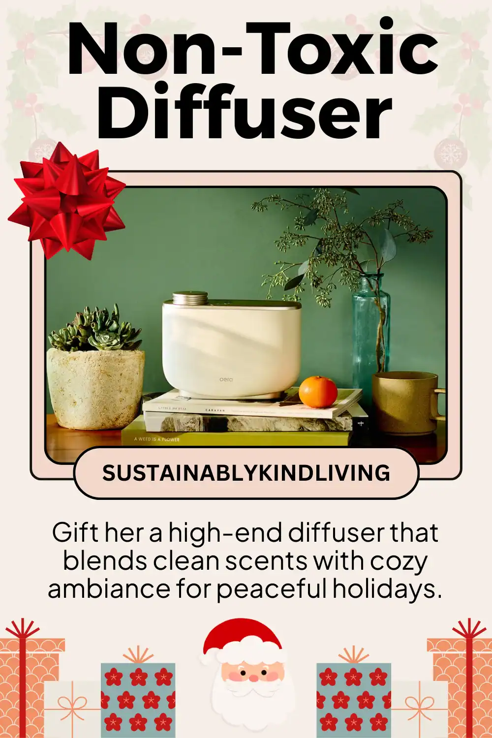 Aera phthalate-free aromatherapy diffuser with hypoallergenic scents, perfect non-toxic holiday gift for wellness lovers.