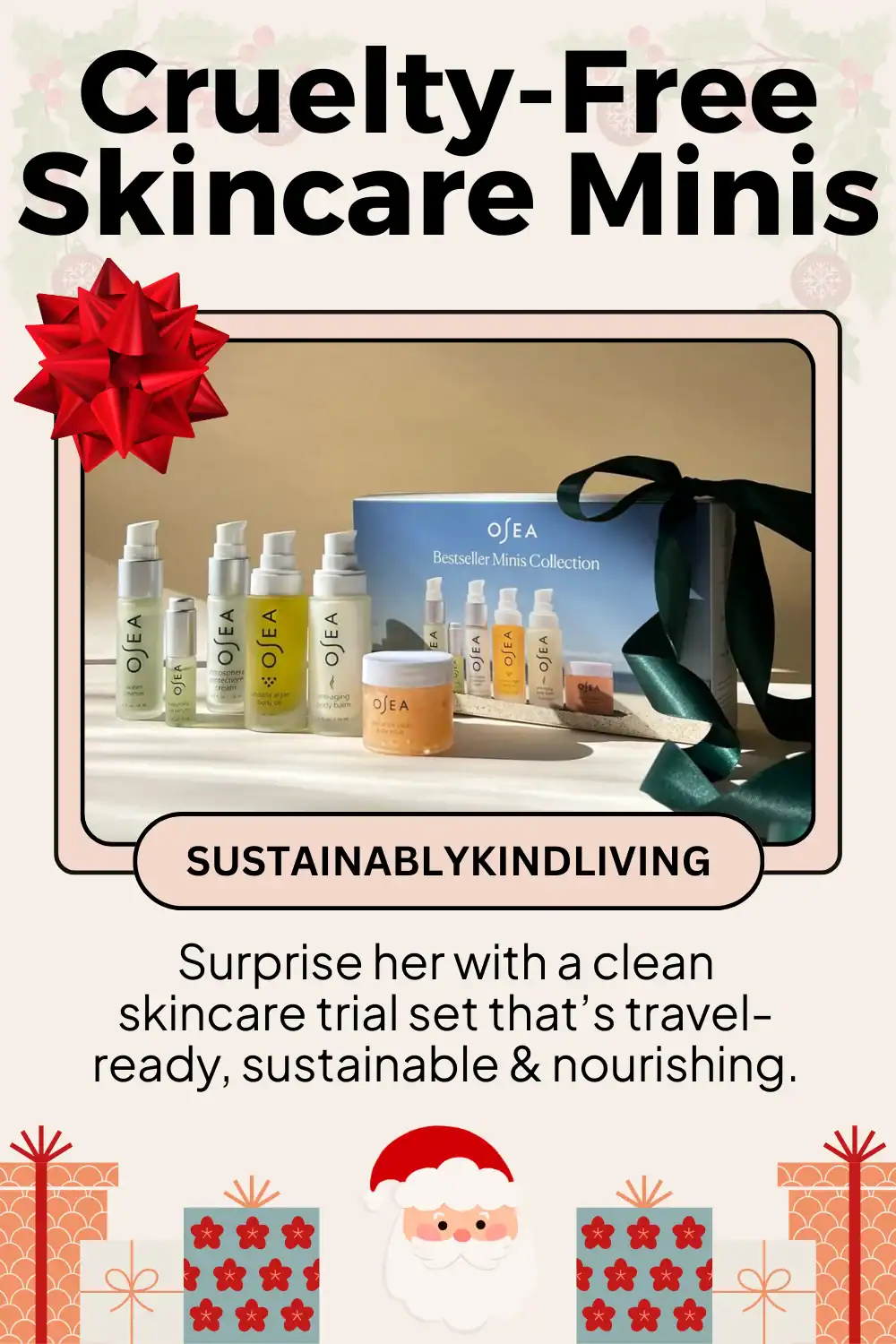 OSEA vegan cruelty-free skincare minis with seaweed and botanicals, perfect sustainable gift for skincare lovers.