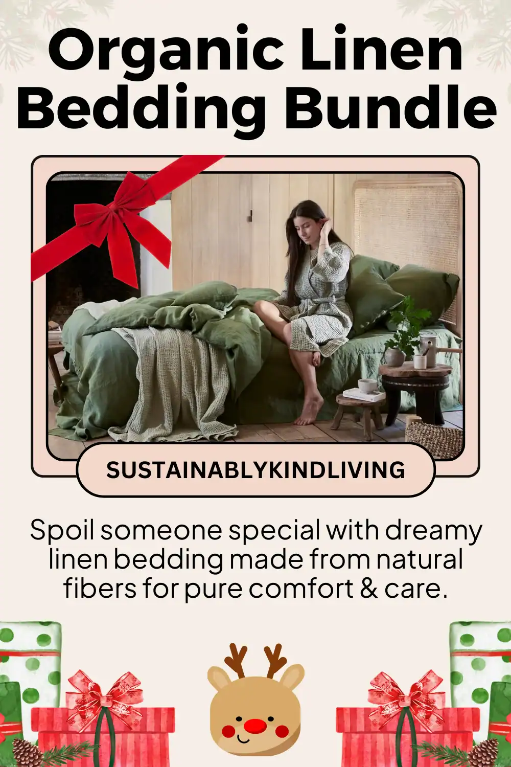 Magic Linen bedding bundle made from organic flax fibers, sustainable and non-toxic for cozy sleep.