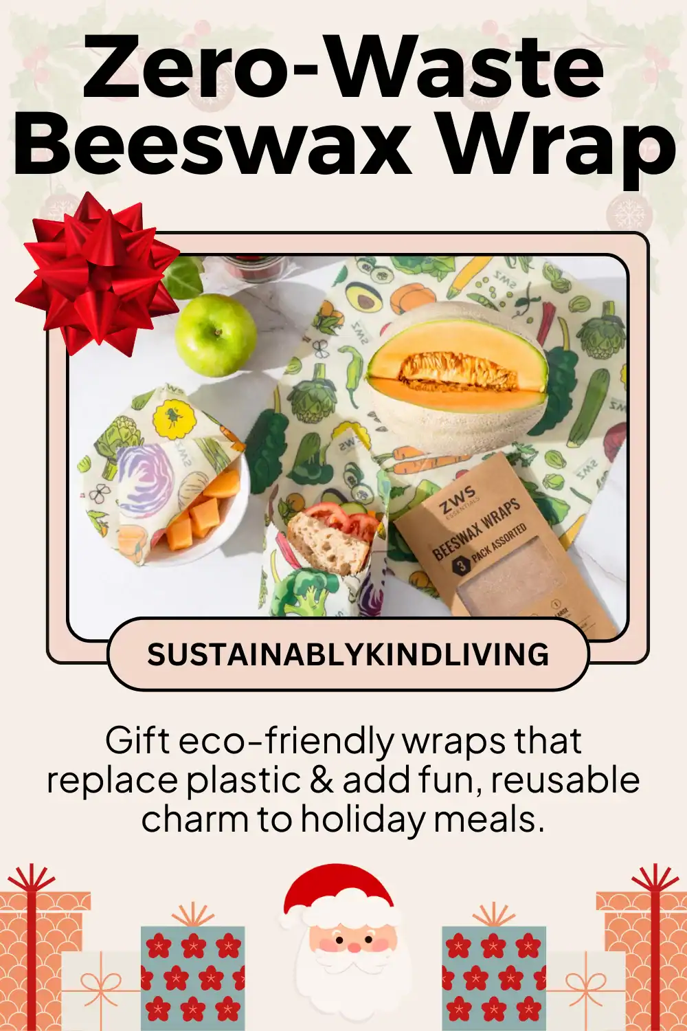 Zero Waste Store reusable food wraps made with organic cotton and wax, perfect eco-friendly Christmas stocking gift.