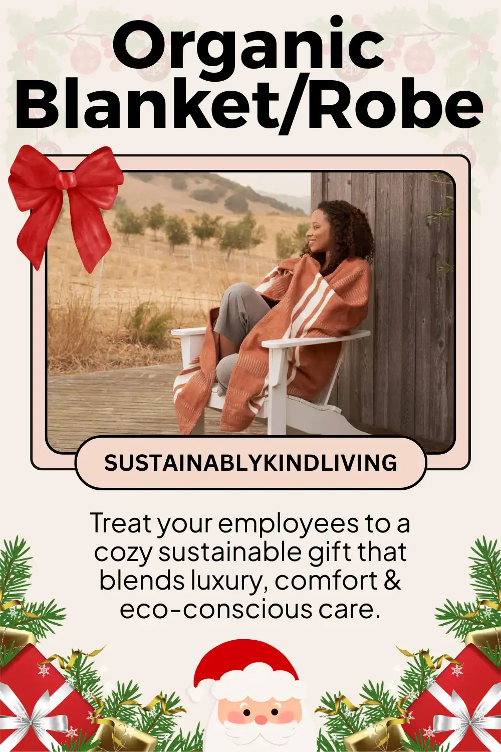 Coyuchi organic blankets and robes made with GOTS-certified cotton, cozy and eco-friendly for corporate gifting.