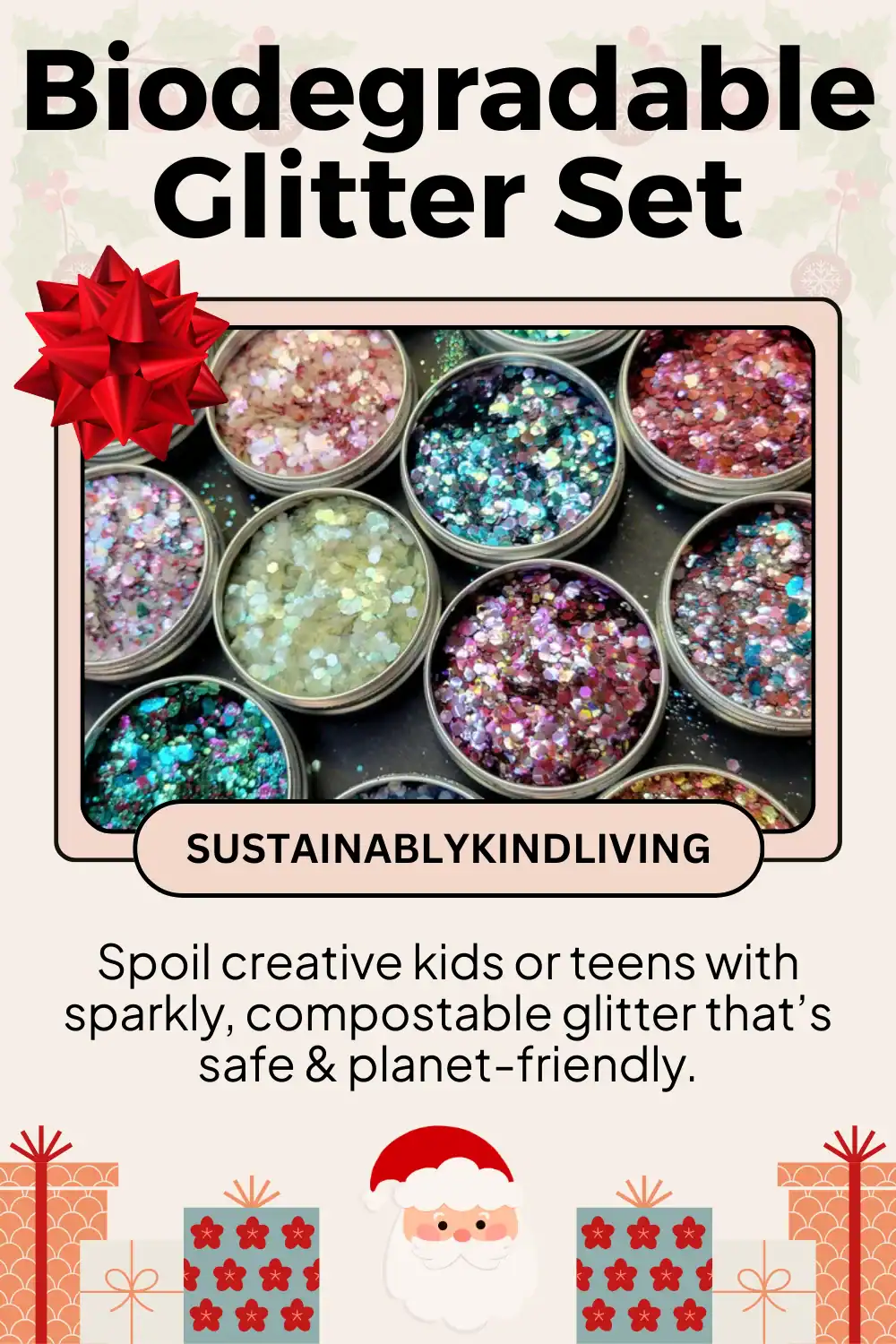 All Good biodegradable glitter set made with plant-based cellulose, perfect eco-friendly Christmas craft gift for kids.
