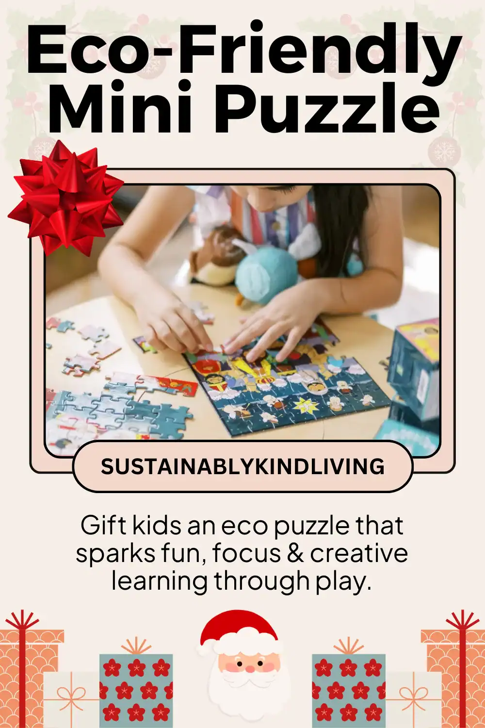 Shining Light Dolls eco-friendly mini puzzle made from safe materials, great sustainable stocking gift for kids.