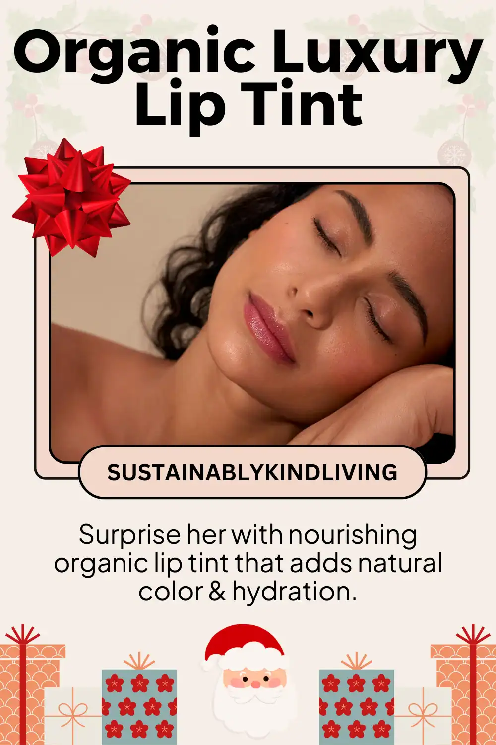 Henné Organics lip tint made with natural oils and butters, perfect non-toxic beauty stocking stuffer.