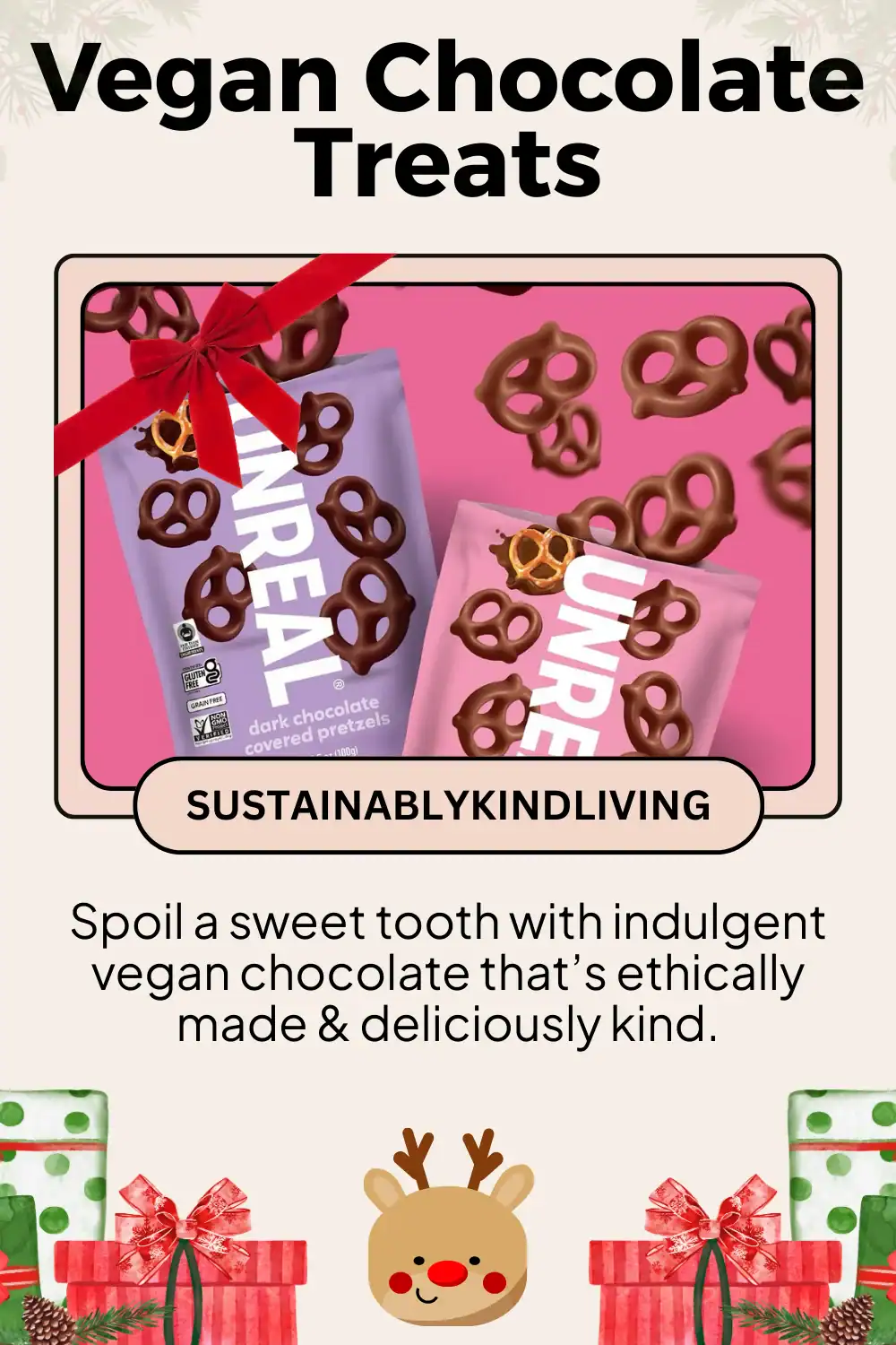 Unreal vegan chocolate made with fair trade cocoa, non-toxic and organic for sustainable sweet gifting.