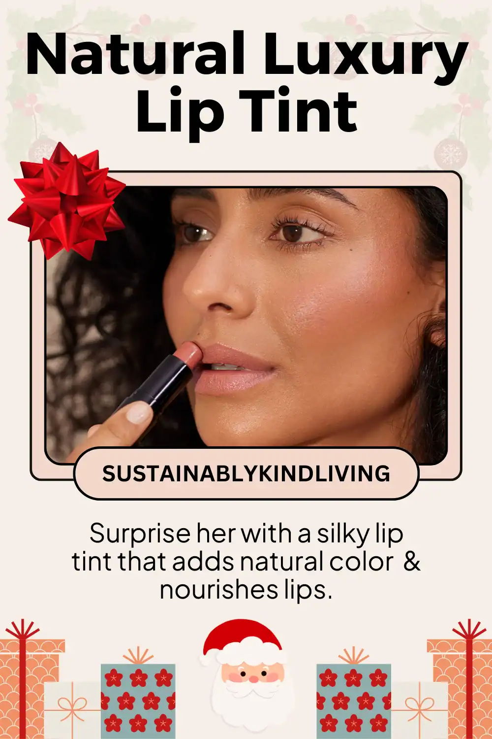 Henne Organics lip tint made with organic ingredients, non-toxic and hydrating, perfect clean beauty gifting.