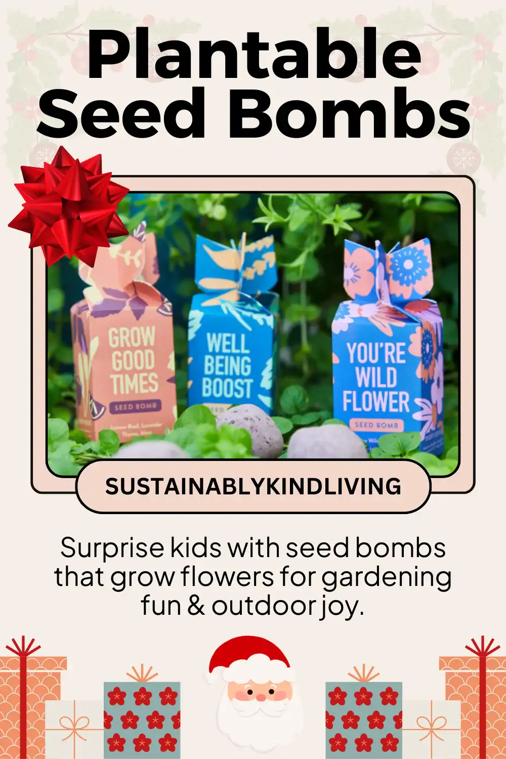 Modern Sprout plantable seed bomb kit, fun eco activity for kids, perfect sustainable holiday stocking stuffer.