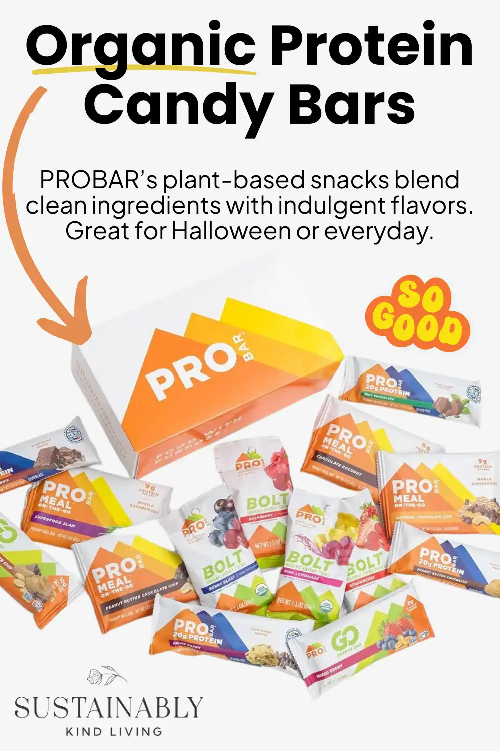 Probar’s organic protein snack bars are made with real food ingredients, perfect for a healthy Halloween snack.