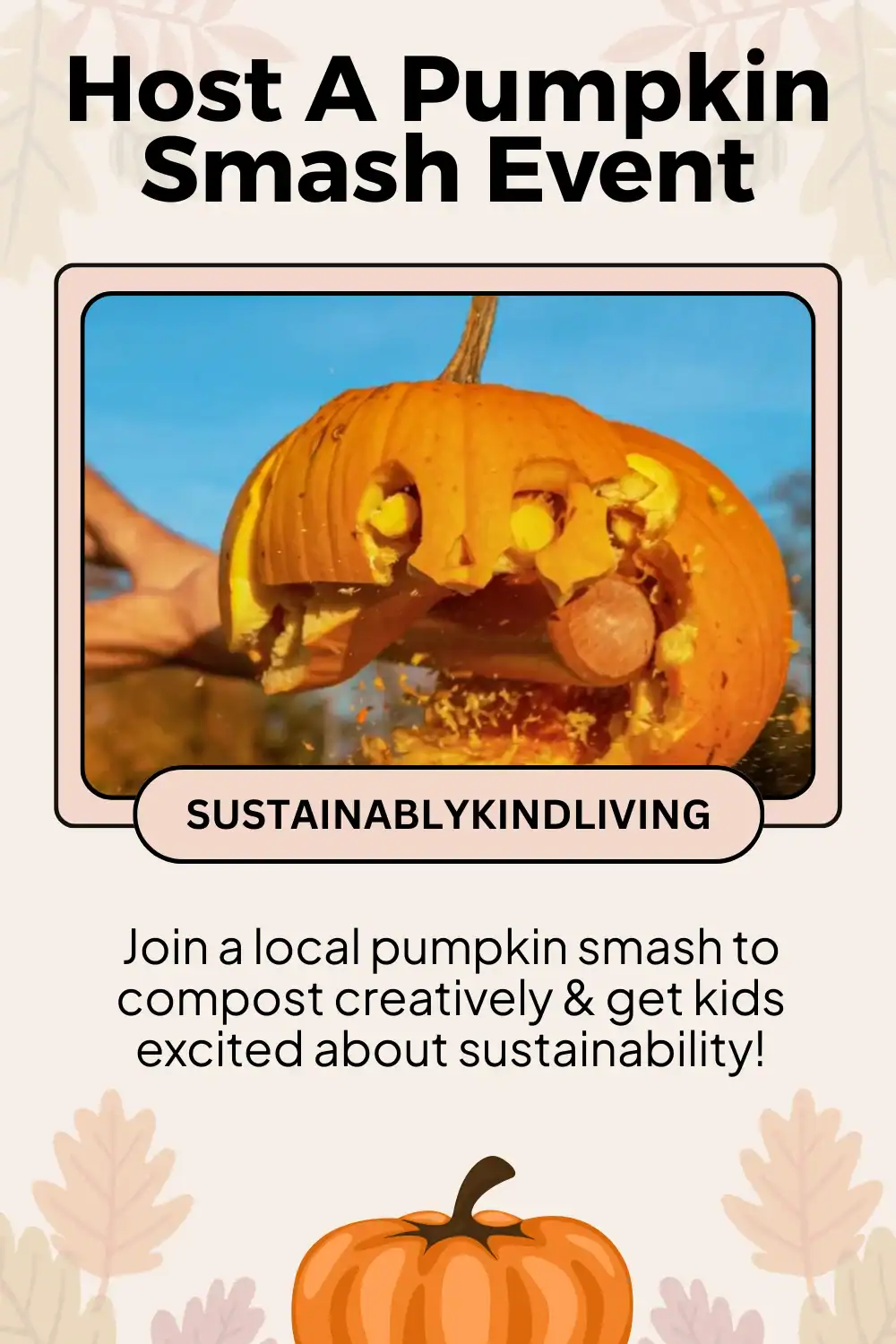 Community pumpkin smash event for composting