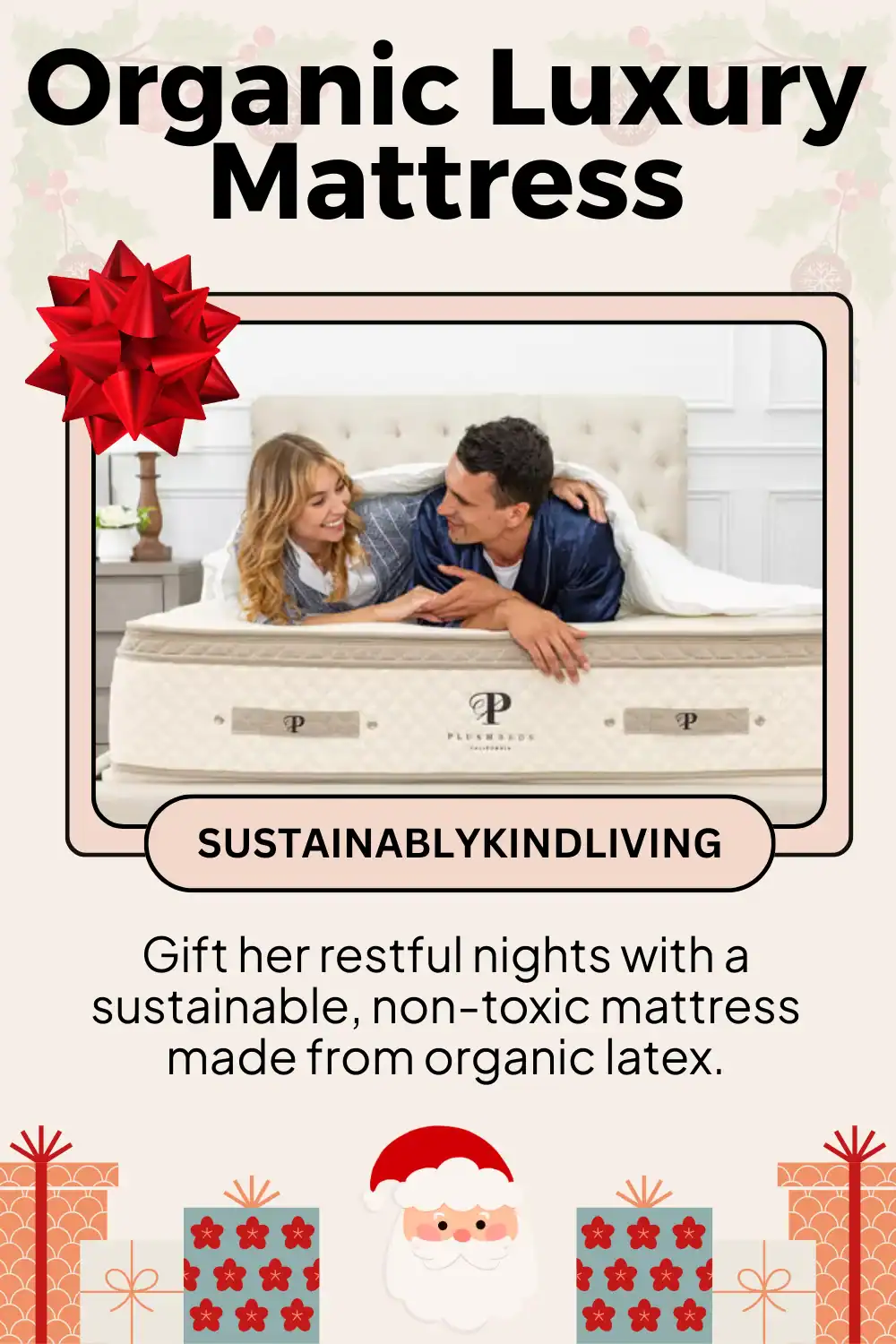 PlushBeds Botanical Bliss mattress made from organic latex and toxin-free materials, ideal for a healthy bedroom.
