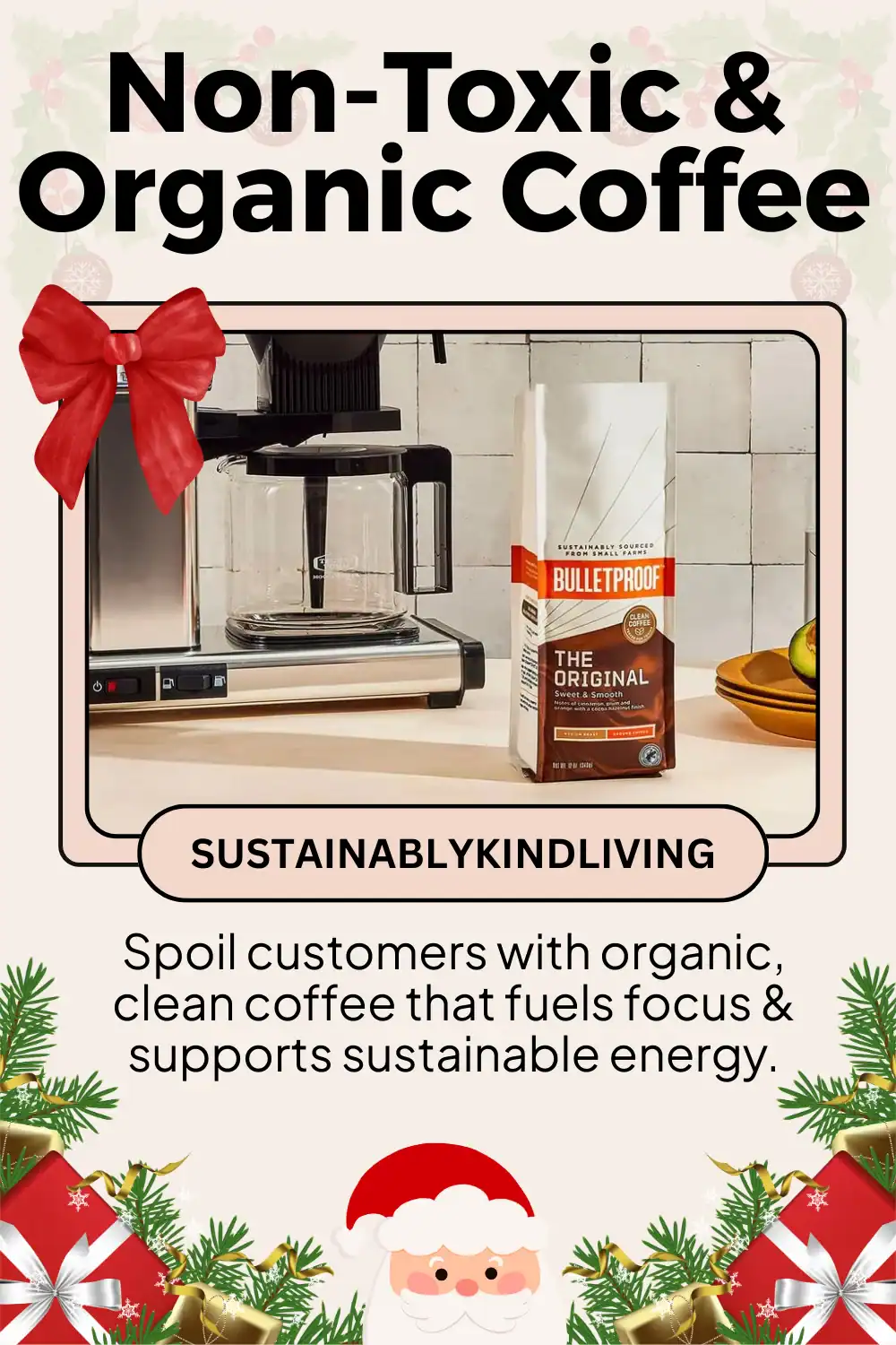 Bulletproof organic coffee with clean ingredients, sustainable sourcing, and long-lasting energy, ideal for corporate gifting.