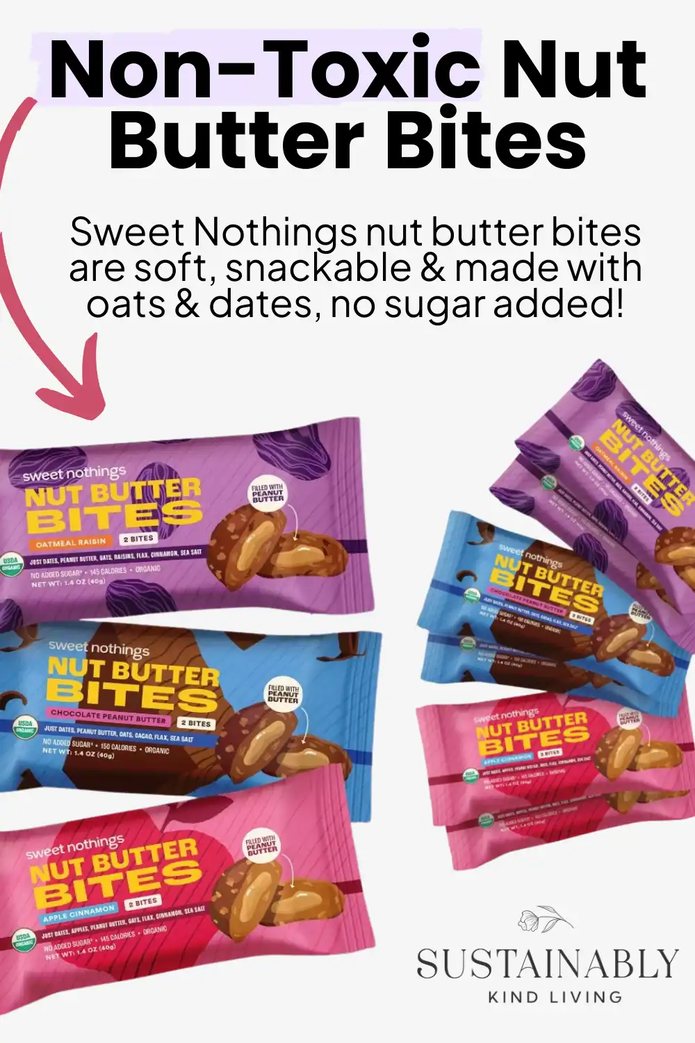 Sweet Nothings organic snack bites made with superfoods and no added sugar, perfect for clean Halloween snacking.
